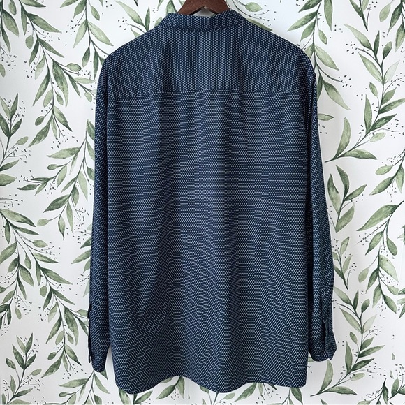 01.ALGO Men’s Button Down Shirt. XXL. Navy print. Non iron stretch. - Picture 5 of 6